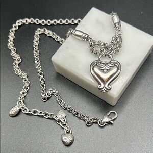 Brighton Blaire Heart pendant necklace #H32 brushed silver plate